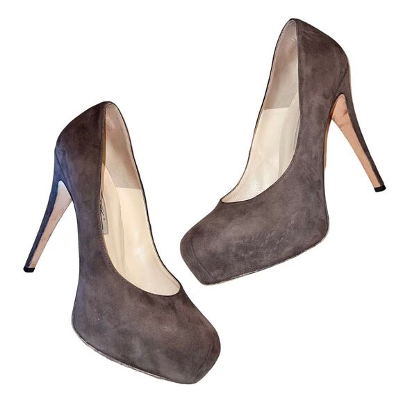 Brian Atwood Platform Pumps Suede Heels Stiletto - Picture 2 of 9
